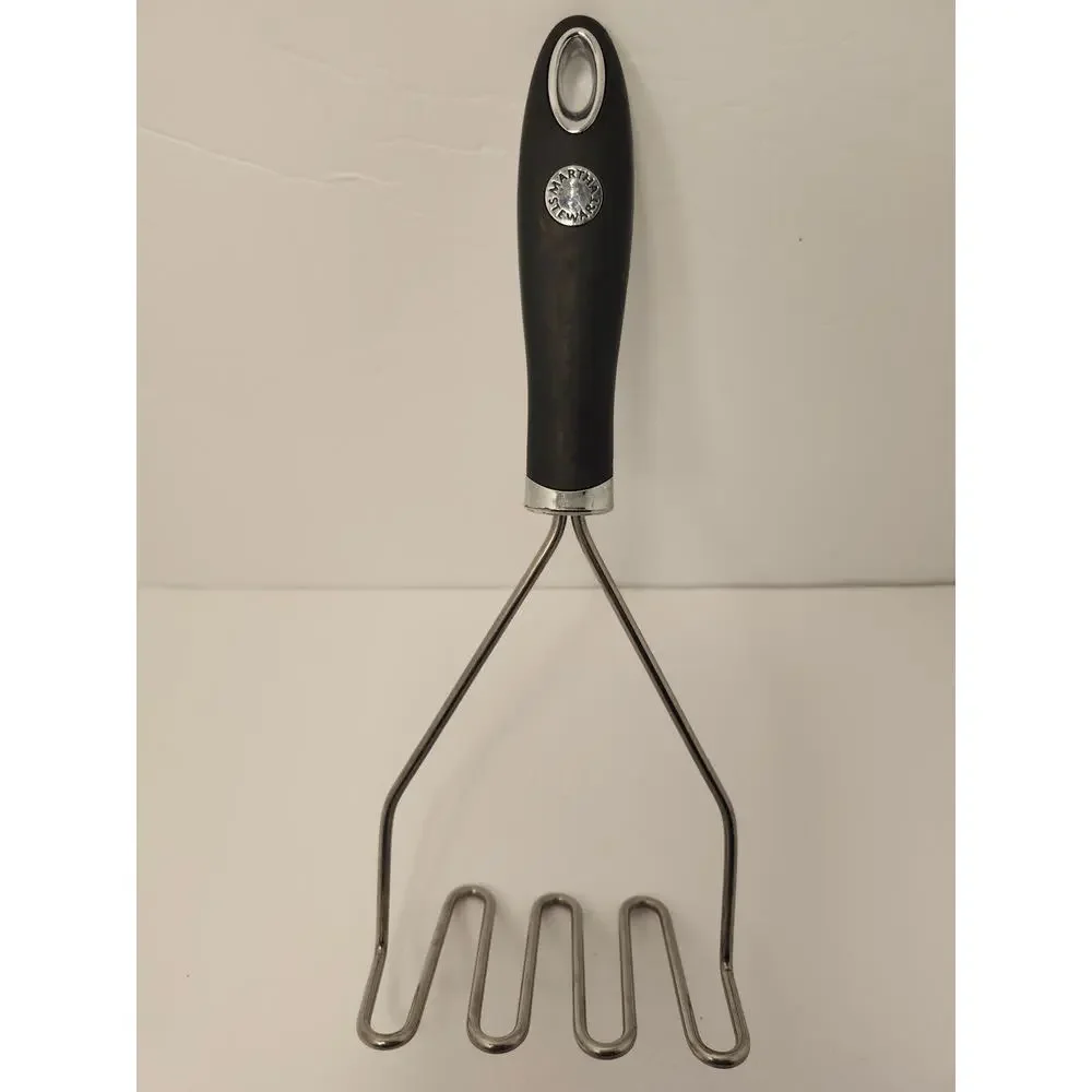Martha Stewart Potato Masher Stainless Steel Black Silicone Handle Pre-Owned
